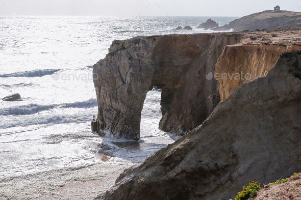 Spectacular Cliff Arche De Port Blanc Quiberon Britanny France